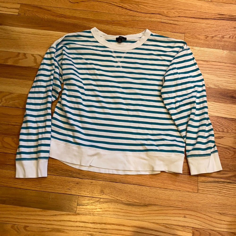 J crew stripes swwatshirt